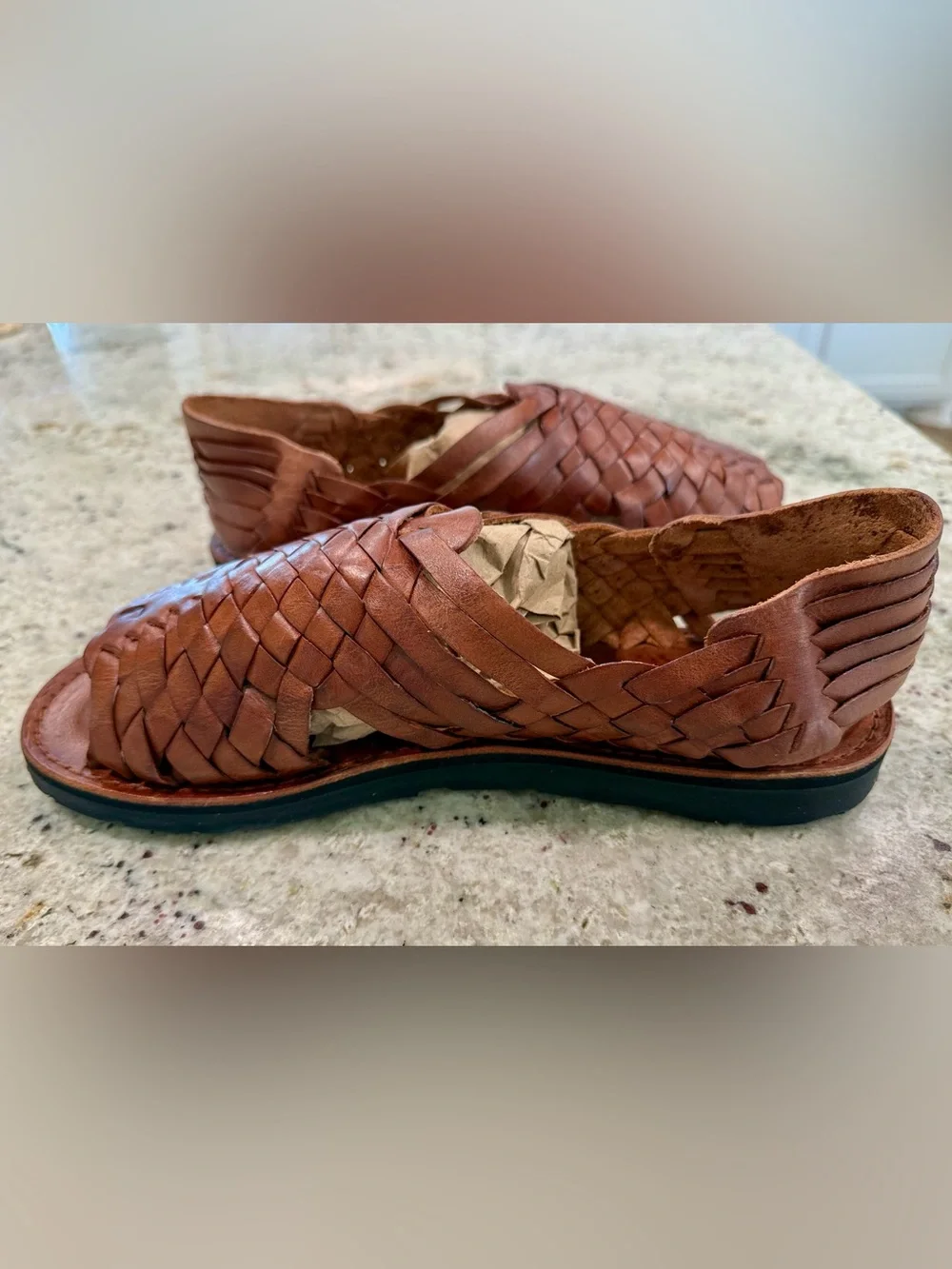 Brand X Huaraches Men's Woven Leather Sandals - Brown